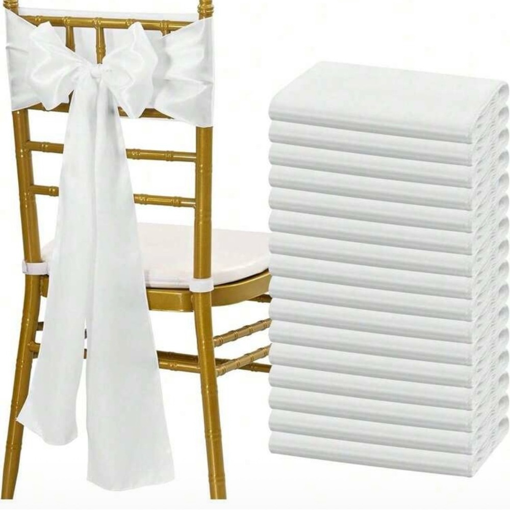 Decorative Satin Bows | White | 8-Pack | Size: 17x275cm
